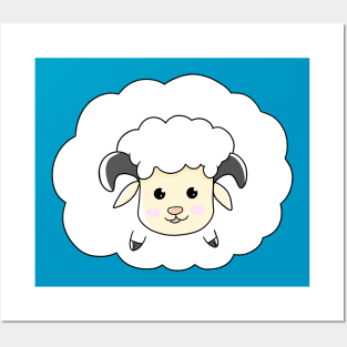 sheep cartoon funny cute Posters and Art